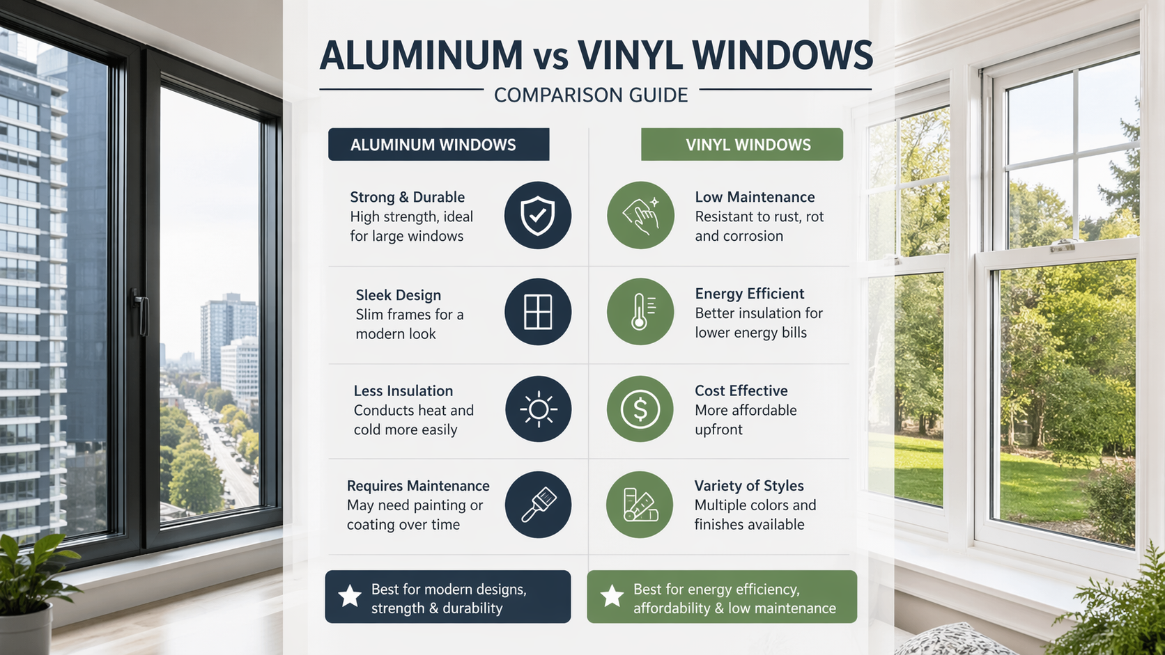 Aluminum vs vinyl windows comparison for Toronto and GTA homes — Window Door Specialist