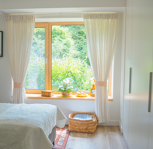 P2 hybrid passive house window in Ontario bedroom