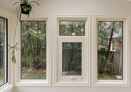 X2C aluminum-clad casement window in Ontario home