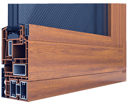 X2C aluminum-clad hybrid window frame cross-section